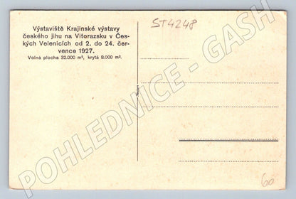 Postcard Česká Velenice exhibition 1927 (ST4248)