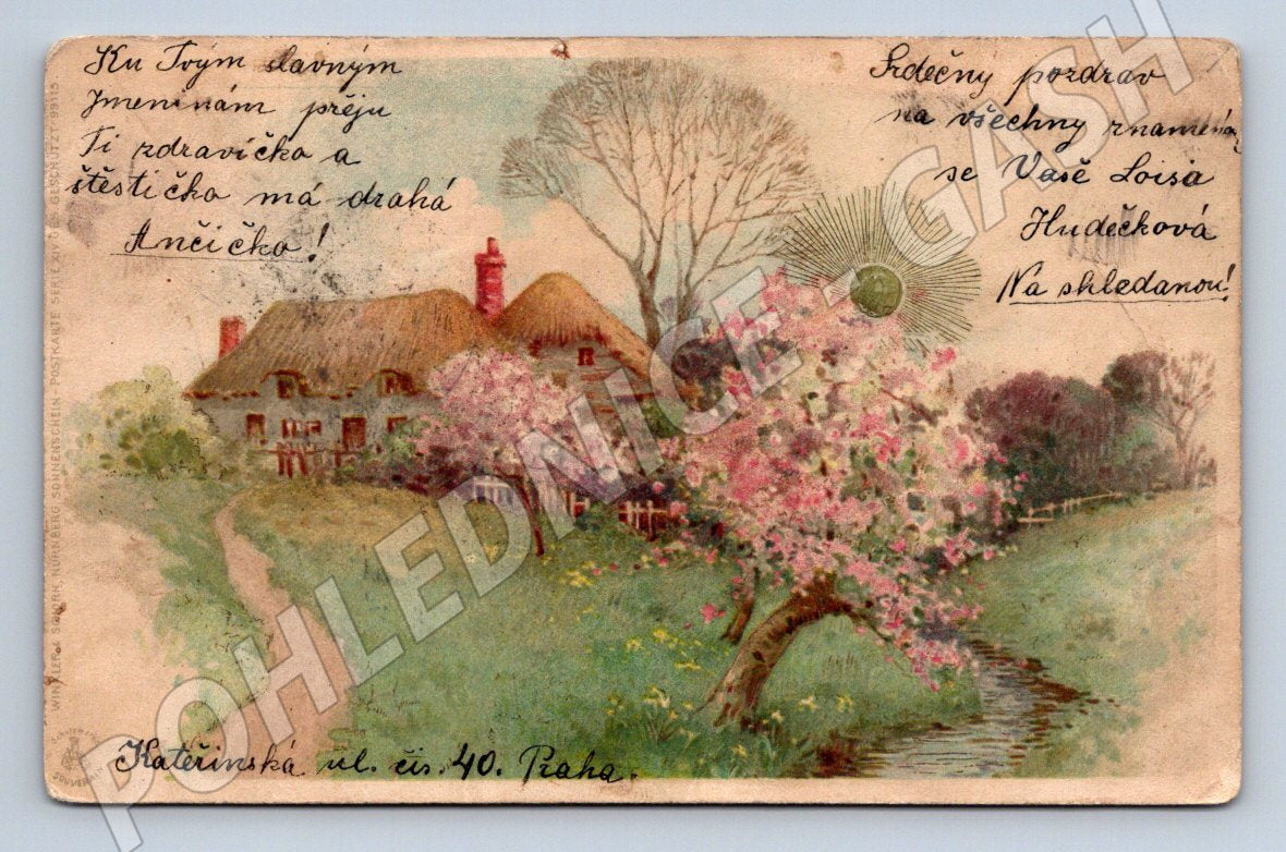 Postcard Czech countryside historical (ST4268)