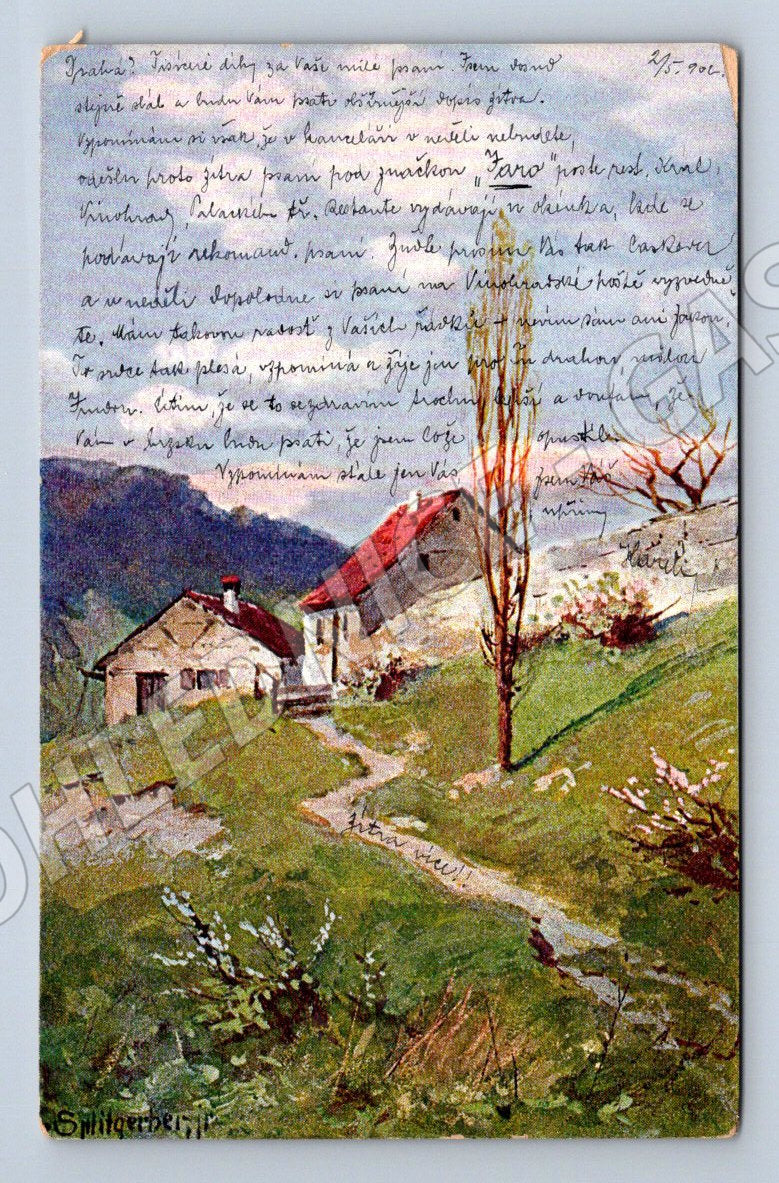 Postcard rural landscape 1902 (ST4274)