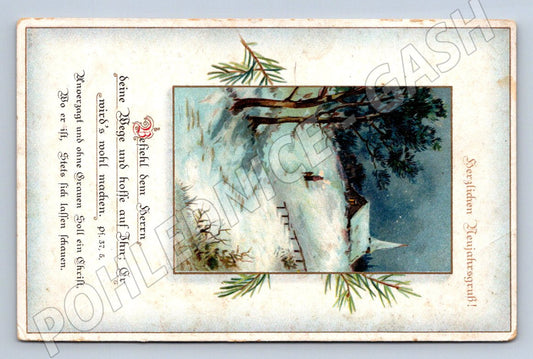 Postcard New Year's Winter Landscape 1917 (ST4276)