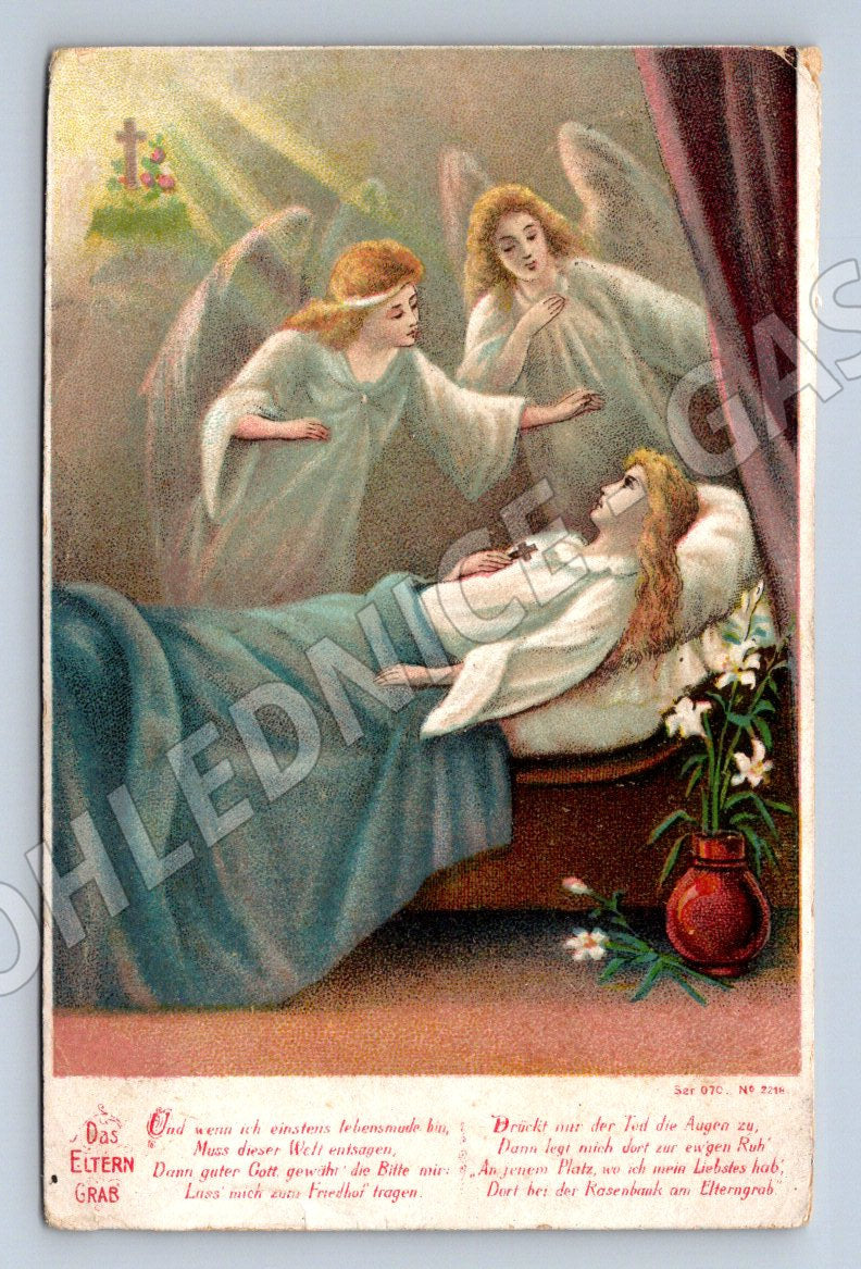 Postcard angels at the bedside 1906 (ST4277)