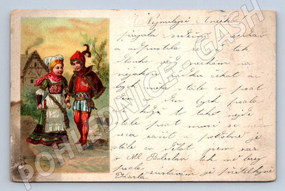 Postcard children in folk costumes postcard (ST4293)