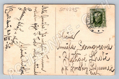 Postcard sleeping girl with teddy bear (ST4295)