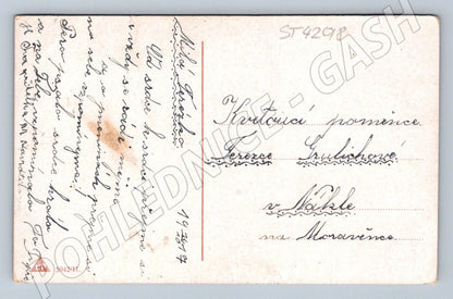 Postcard girl and swallows 1917 (ST4298)