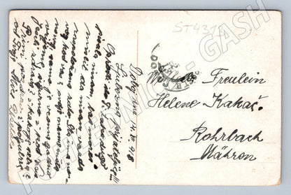 Pohlednice děti s květinami a vlaštovkou 1908 (ST4313)