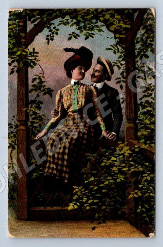 Pohlednice romantický pár RU prošlá (ST4315)