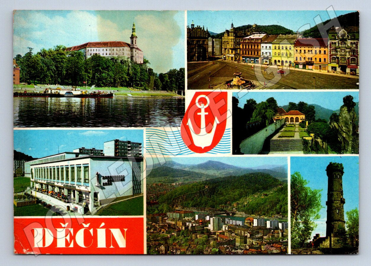 Pohlednice Děčín městské panorama a památky (TP1938)