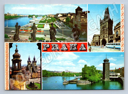 Pohlednice Praha panorama a památky cca 1970 (TP1944)