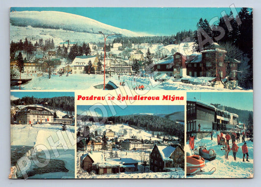 Pohlednice Špindlerův Mlýn zimní středisko lyžování 1985 (TP1949)