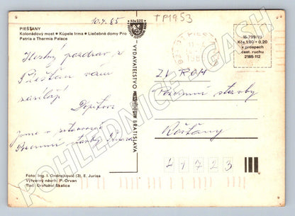 Pohlednice Slovensko Piešťany lázně koláž 1985 (TP1953)