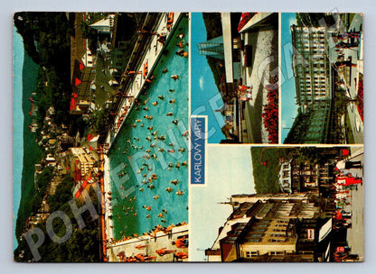 Pohlednice Karlovy Vary Koupaliště Thermal a další 1951 (TP1954)