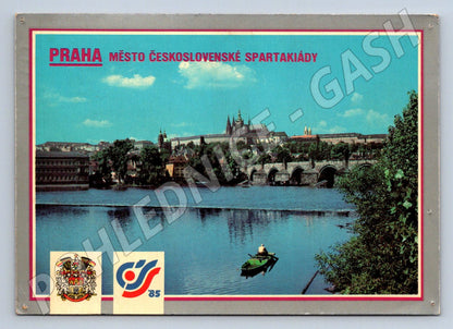 Pohlednice Praha Karlův most Hradčany Spartakiáda 1985 (TP1955)