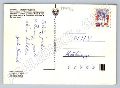 Pohlednice Šumava Železnorudsko jezera kostel cca 1970 (TP1962)