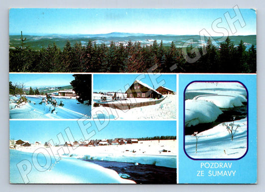Pohlednice Šumava zimní scenérie Javorník Churáňov Kvilda (TP1963)