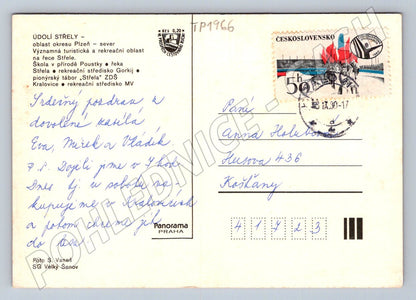 Pohlednice Údolí Střely Plzeň sever 1977 (TP1966)
