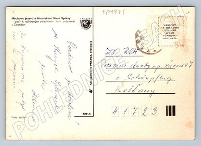 Pohlednice Máchovo jezero Staré Splavy rekreace 1971 (TP1971)