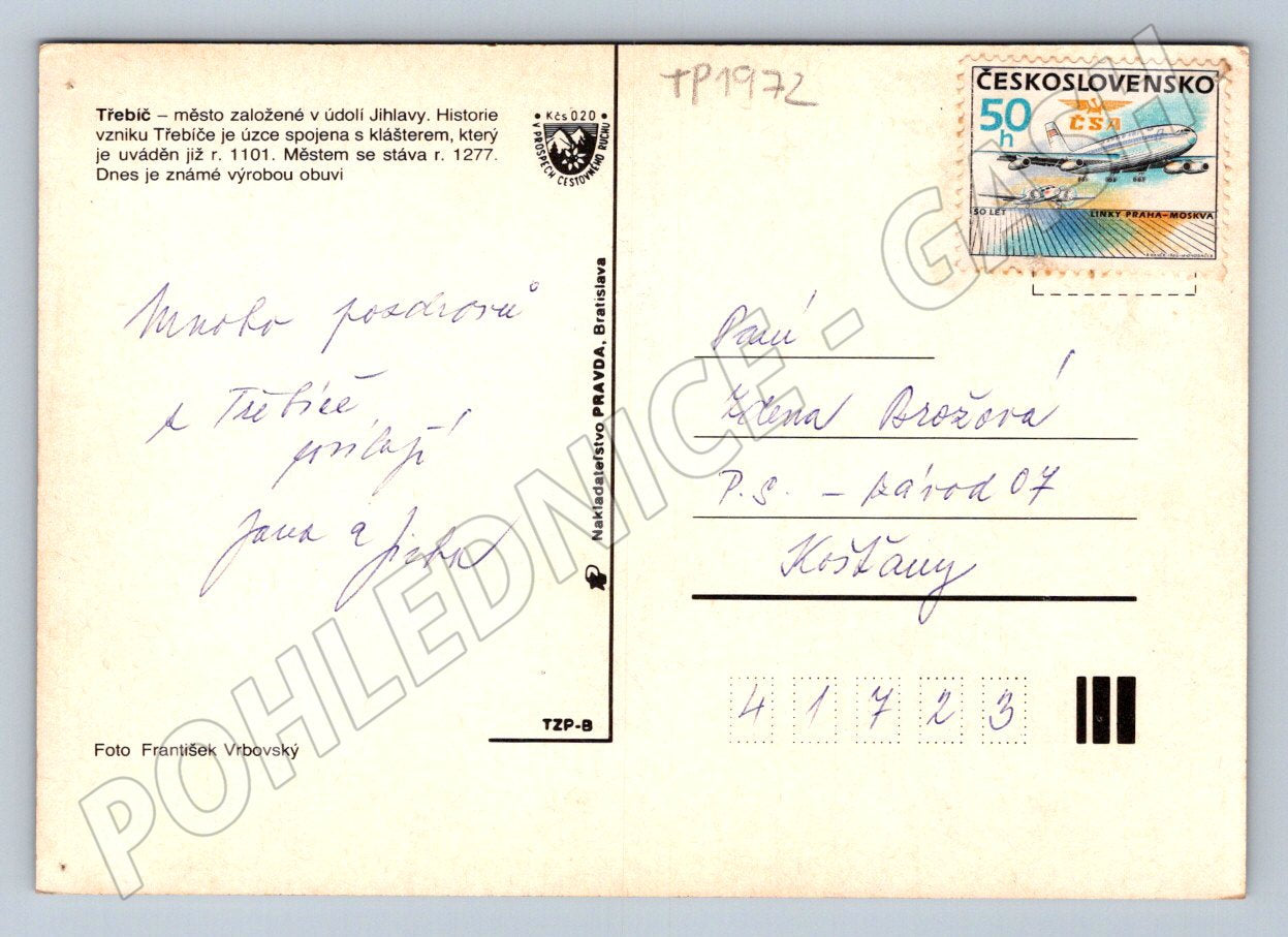 Pohlednice Třebíč různé pohledy (TP1972)