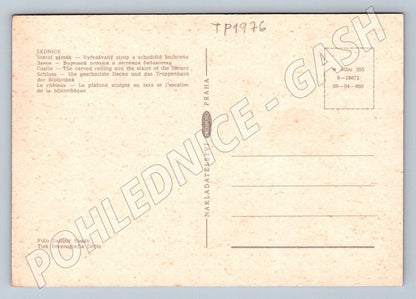 Pohlednice Lednice Státní zámek vyřezávaný strop schodiště (TP1976)