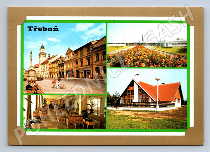 Pohlednice Třeboň náměstí, budovy a interiér 1980 (TP1980)