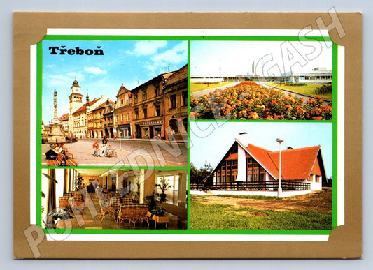 Pohlednice Třeboň náměstí, budovy a interiér 1980 (TP1980)