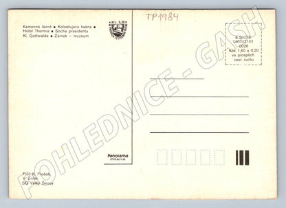Pohlednice Teplice koláž s lázněmi a zámkem (TP1984)