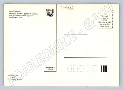 Pohlednice Nové Hrady hrad a skleněné exponáty (TP1986)