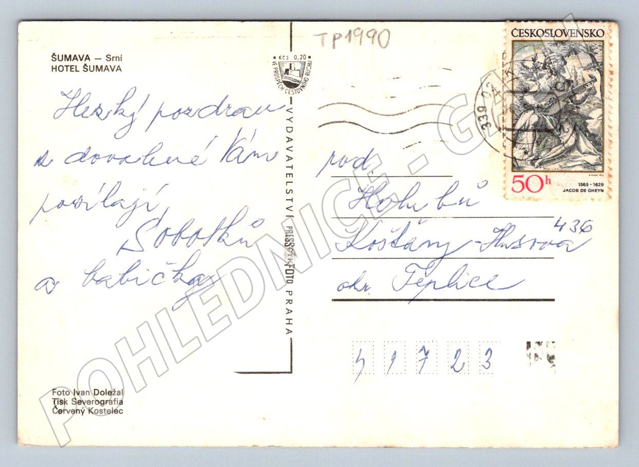 Pohlednice Srní hotel Šumava (TP1990)