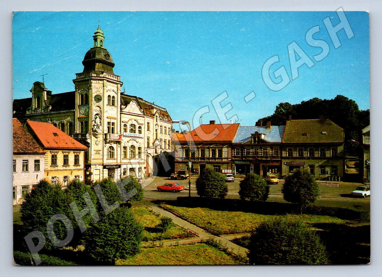 Pohlednice Šluknov náměstí Míru 1970s (TP2012)