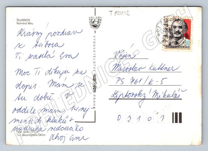 Pohlednice Šluknov náměstí Míru 1970s (TP2012)