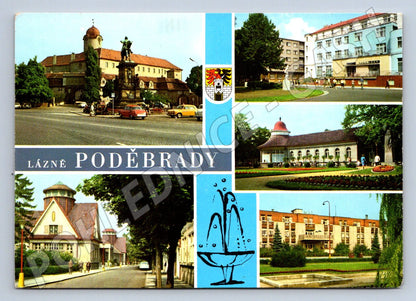 Pohlednice Poděbrady více pohledů lázně 1979 (TP2013)
