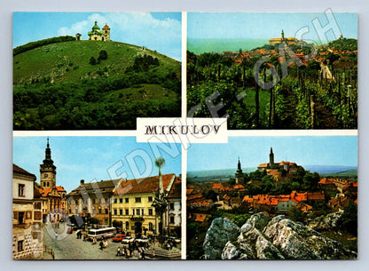 Pohlednice Mikulov Svatý kopeček náměstí zámek 1969 (TP2016)