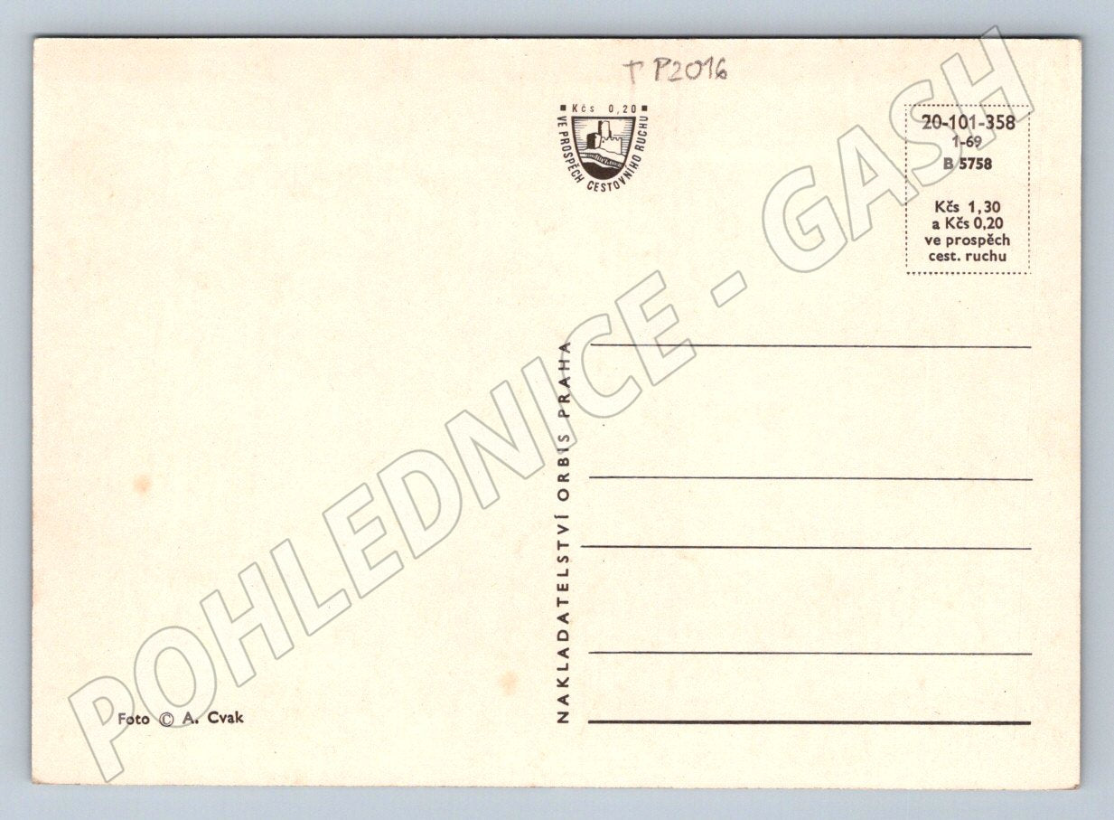 Pohlednice Mikulov Svatý kopeček náměstí zámek 1969 (TP2016)