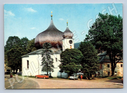 Pohlednice Železná Ruda kostel Šumava 1972 (TP2021)