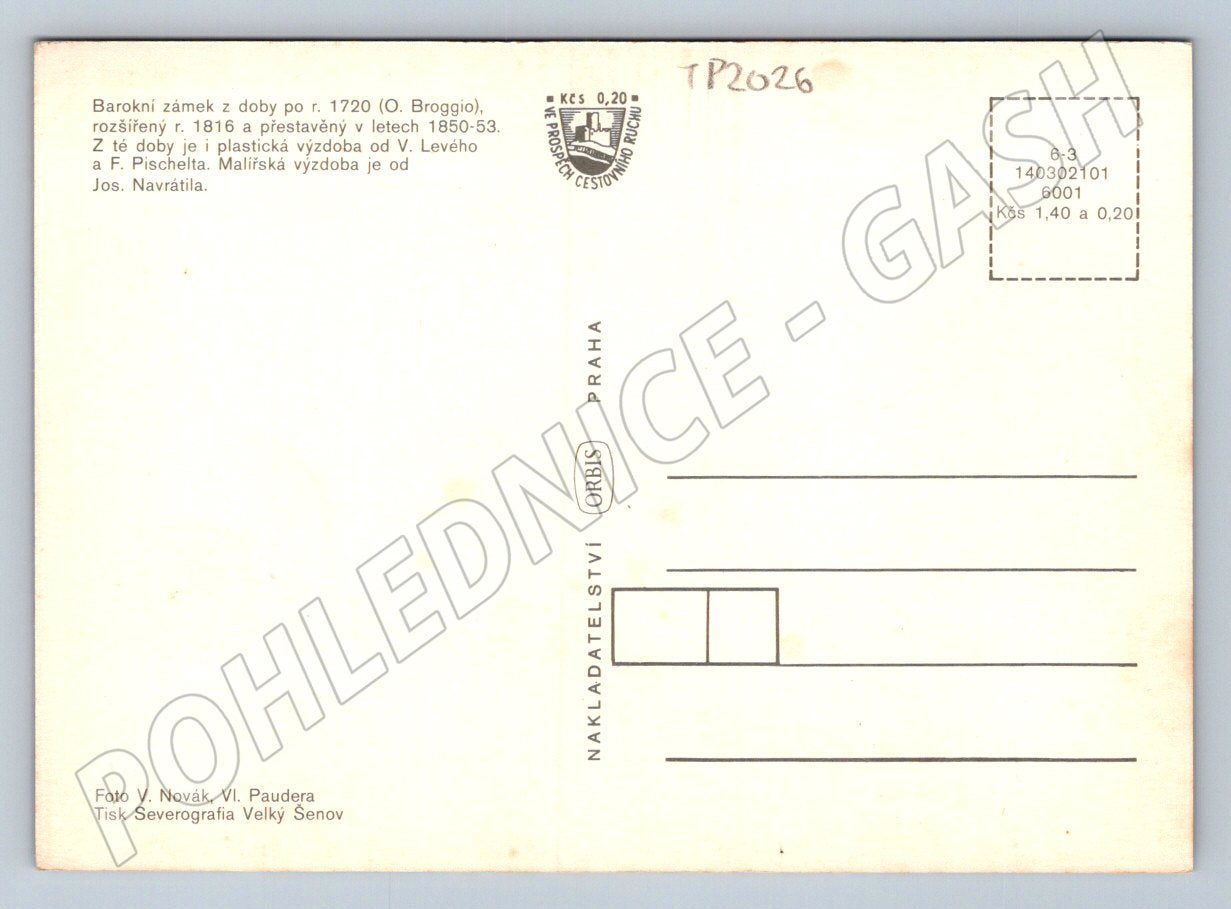 Pohlednice Ploskovice Zámek koláž (TP2026)