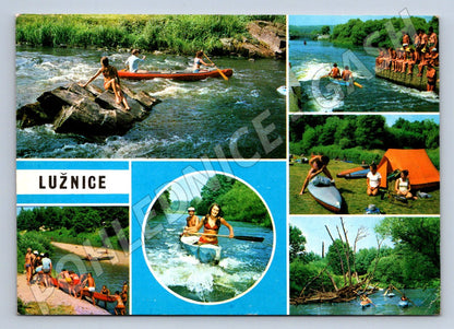 Pohlednice Lužnice řeka vodáci kempování 1975 (TP2031)