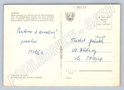 Pohlednice Lužnice řeka vodáci kempování 1975 (TP2031)