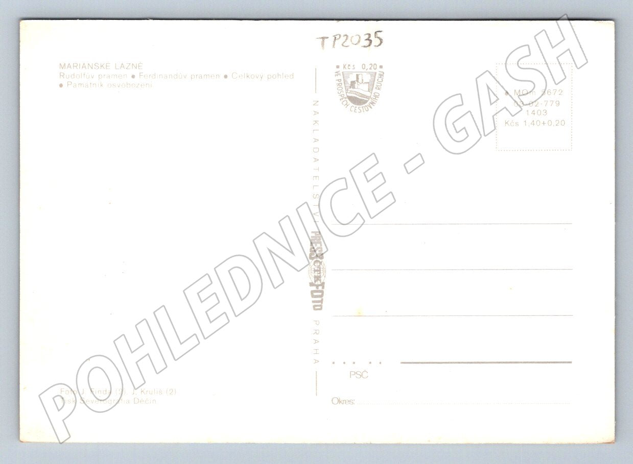Pohlednice Mariánské Lázně památky 1950+ (TP2035)