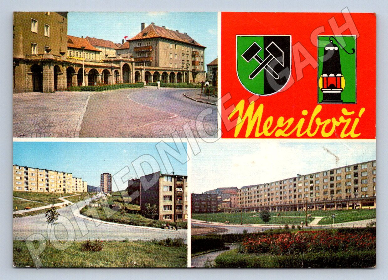 Pohlednice Meziboří různé pohledy 1977 (TP2036)