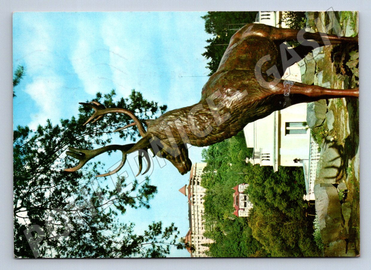 Pohlednice Karlovy Vary jelení socha Richmond 1975 (TP2041)
