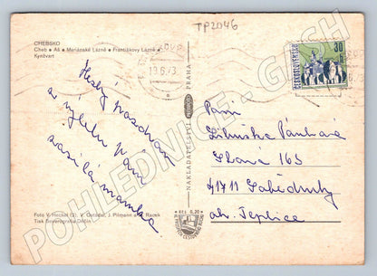 Pohlednice Chebsko, Mariánské Lázně, Františkovy Lázně 1963 (TP2046)