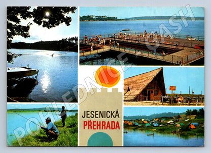 Pohlednice Jesenická přehrada, vodní sporty 1975 (TP2048)