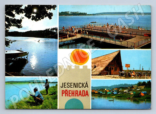 Pohlednice Jesenická přehrada, vodní sporty 1975 (TP2048)