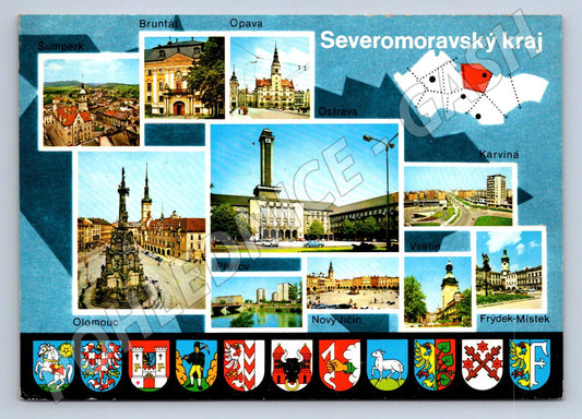 Pohlednice Severomoravský kraj koláž měst (TP2056)