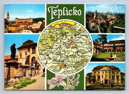 Pohlednice Teplicko mapa a vyhledy 1963 (TP2057)