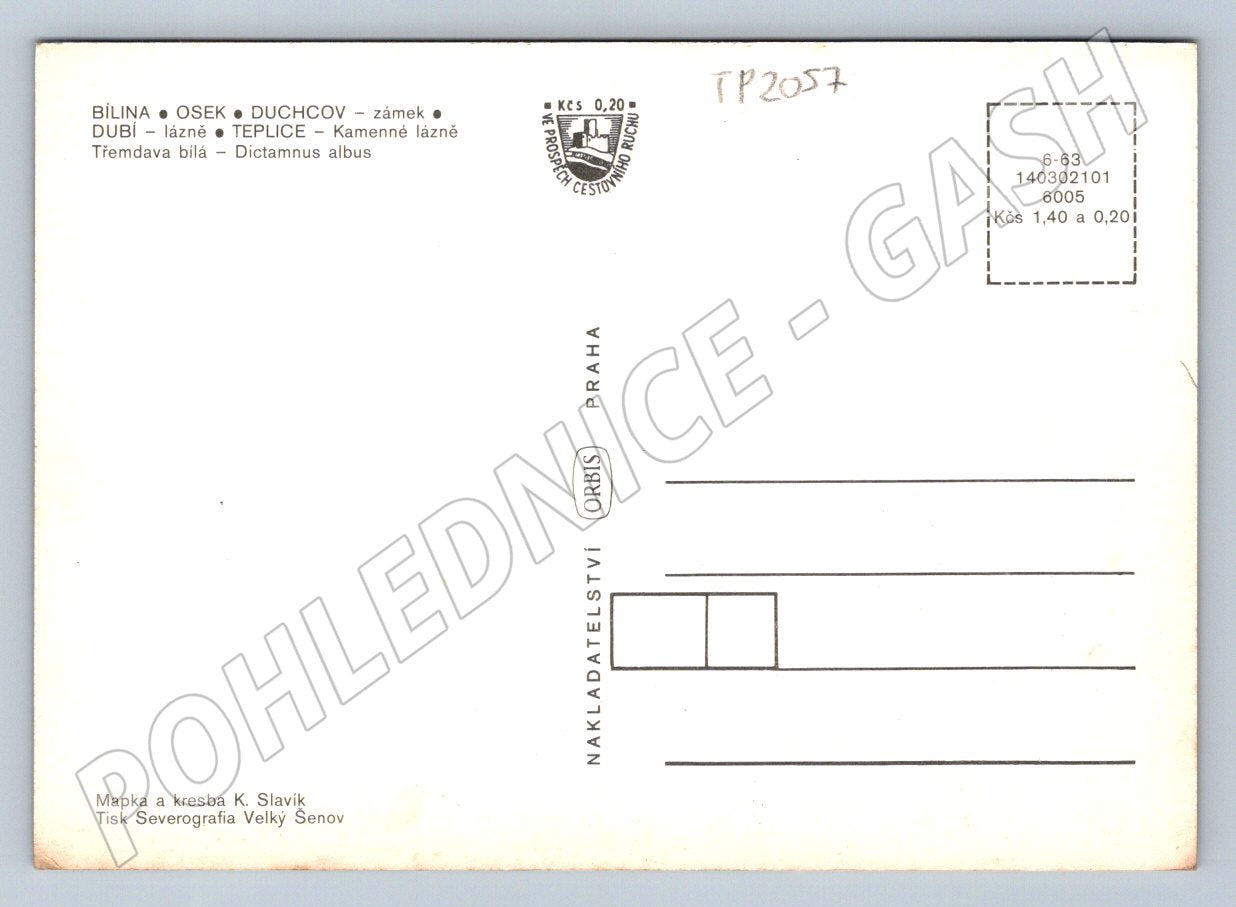 Pohlednice Teplicko mapa a vyhledy 1963 (TP2057)