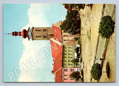Pohlednice Soběslav náměstí s kostelem 1970s (TP2065)