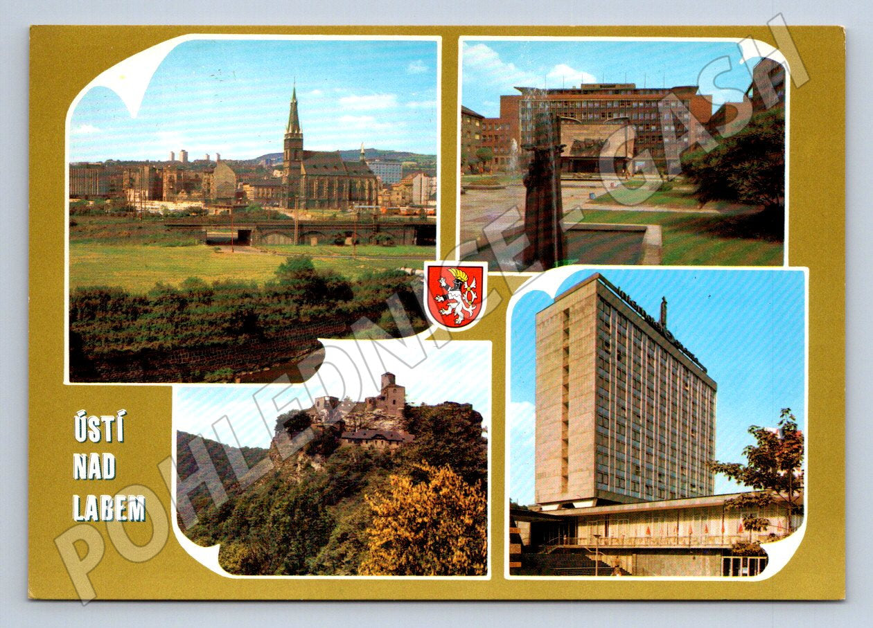 Pohlednice Ústí nad Labem panorama Střekov Interhotel Bohemia (TP2073)