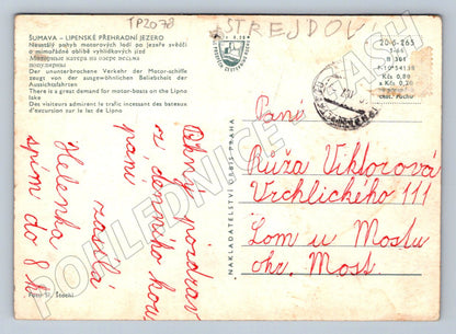 Pohlednice Lipenské jezero lodě 1966 (TP2078)