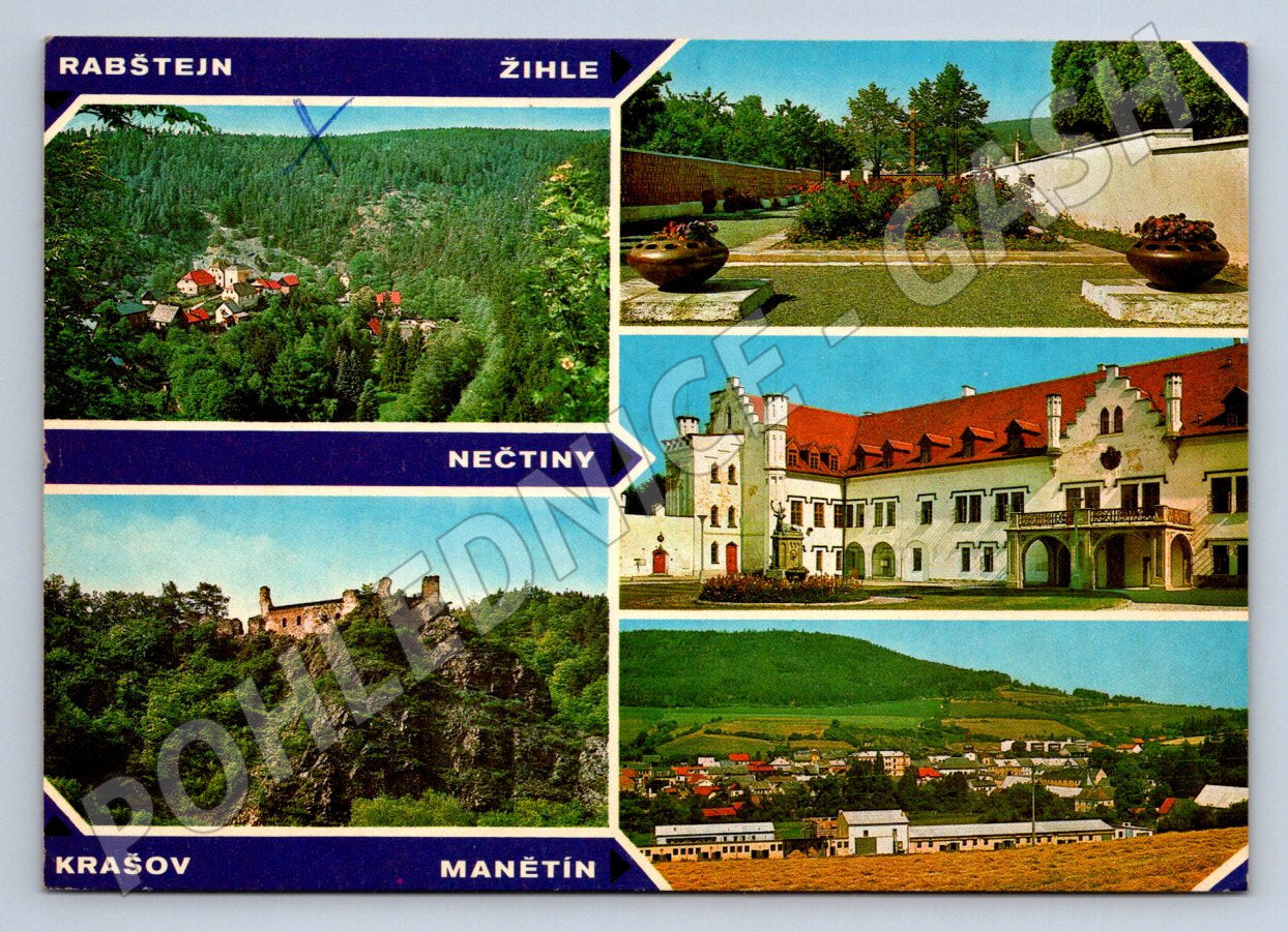Pohlednice ČSSR Rabštejn Žihle Nečtiny Krašov Manětín (TP2080)