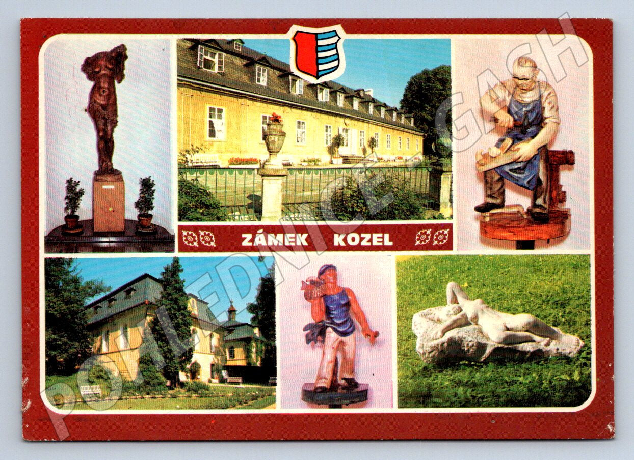 Pohlednice Zámek Kozel a sochy (TP2081)